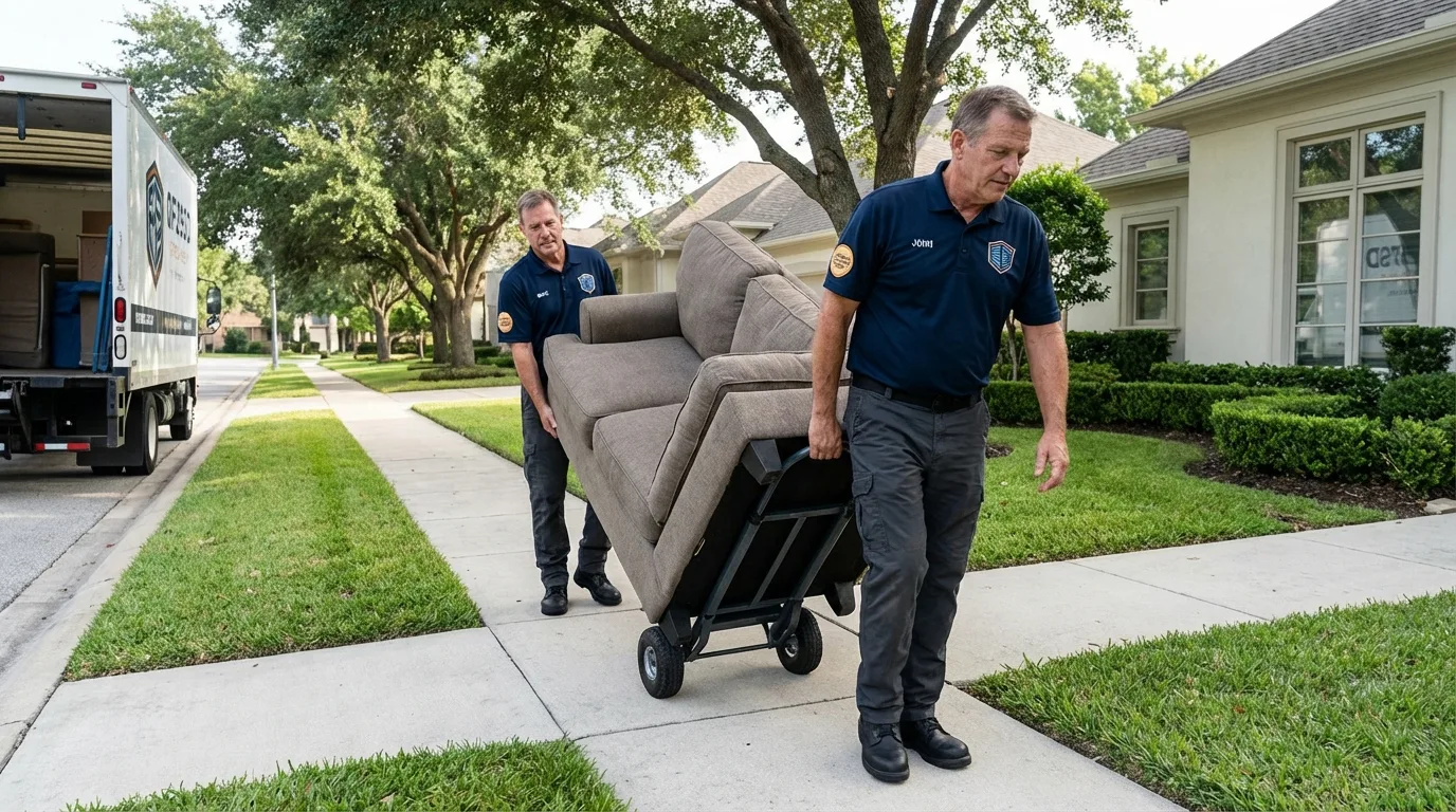 Local residential moving crew loading furniture in Keene, NH